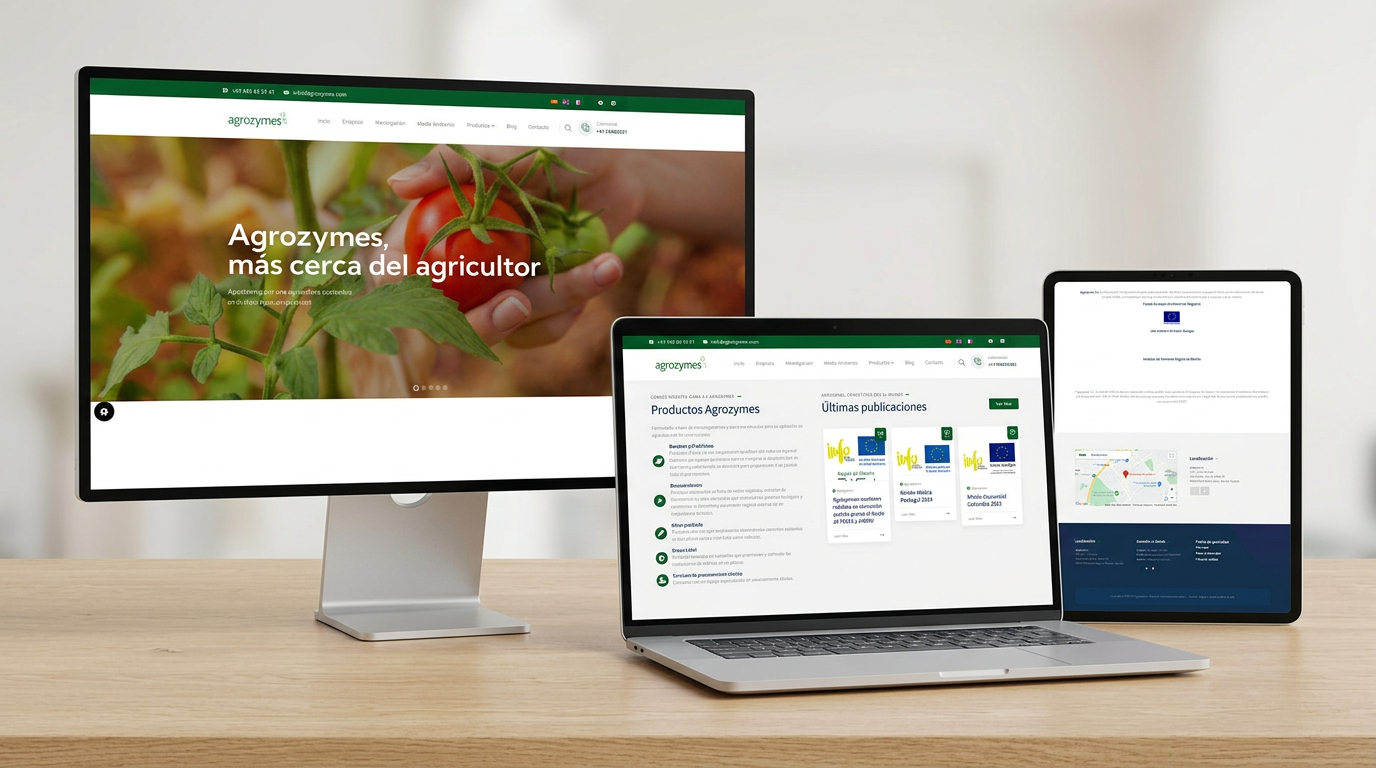 Diseño web para empresa agrícola Agrozymes en Almería